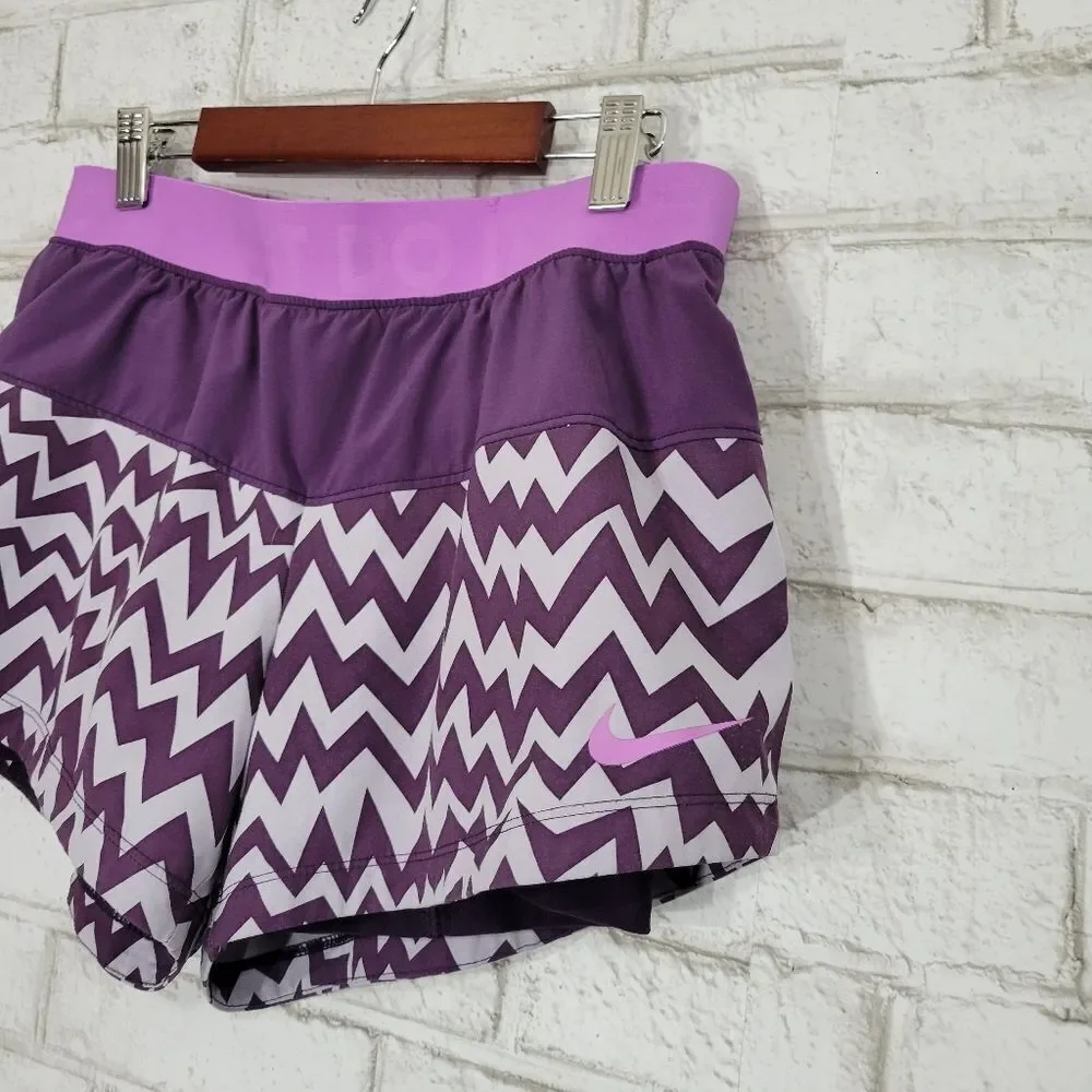 NIKE purple zig-zag athletic shorts